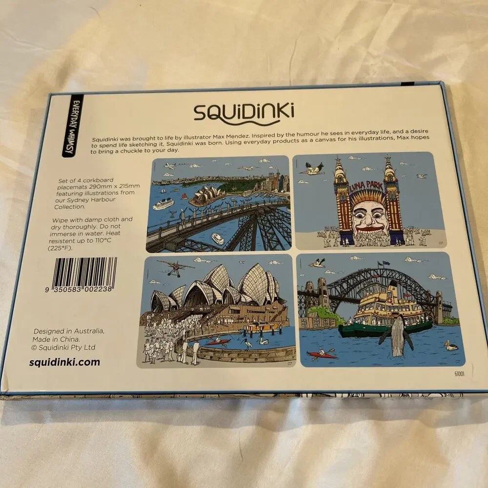 New Squidinki Placemats (4) Sydney Harbour Collection I & Tea Towel